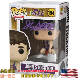 美国代购 爵士队 斯托克顿 亲笔签名玩偶 球星雕像 Fanatics认证