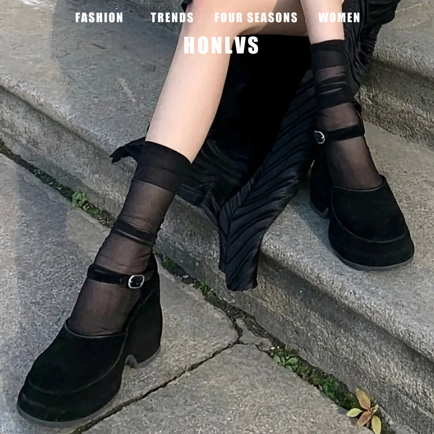 小个子不累脚一字扣带玛丽珍高跟鞋女松糕厚底防水台中空黑色单鞋