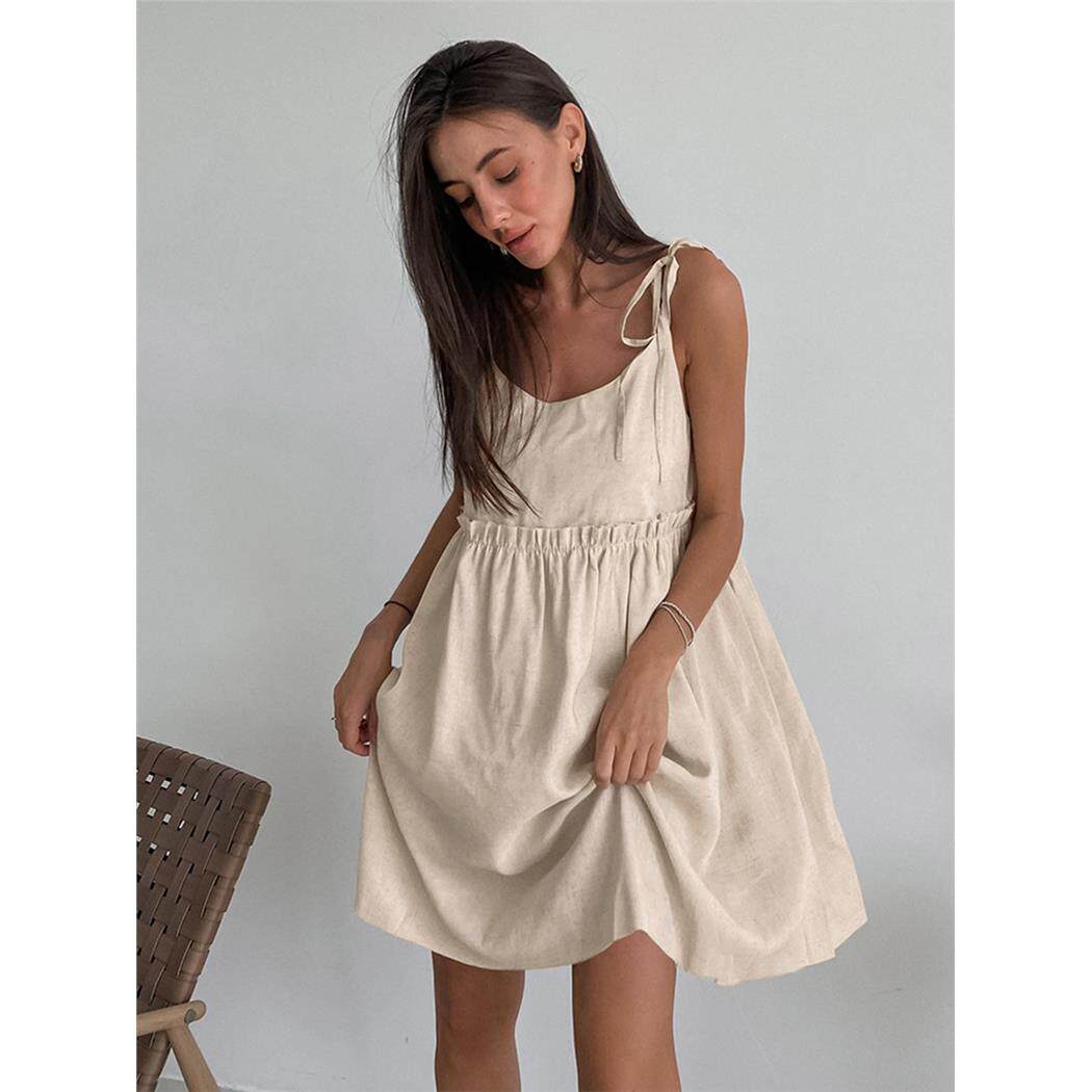 womenclothes棕色棉麻连