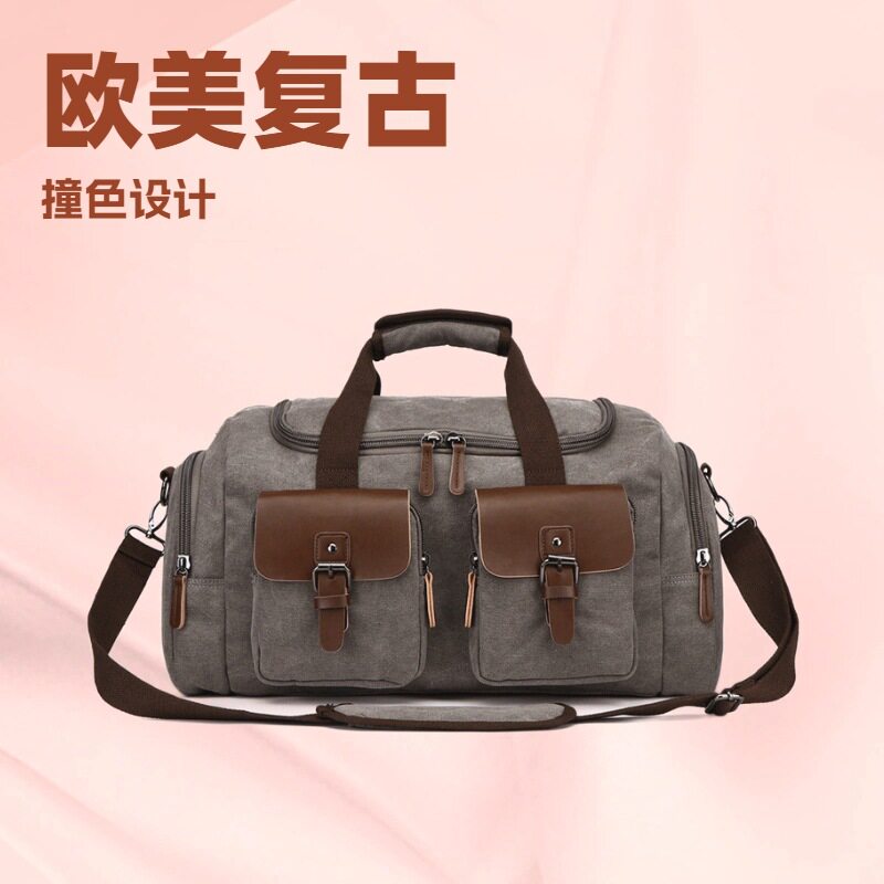 欧美复古旅行包帆布休闲