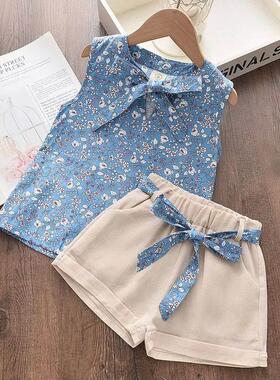 Melario Toddler Kids Baby Girl Floral Blue Blouse T-shirt Pa