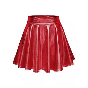 women clothes女士大码百褶PU弹力半身裙现货齐码清仓甩卖