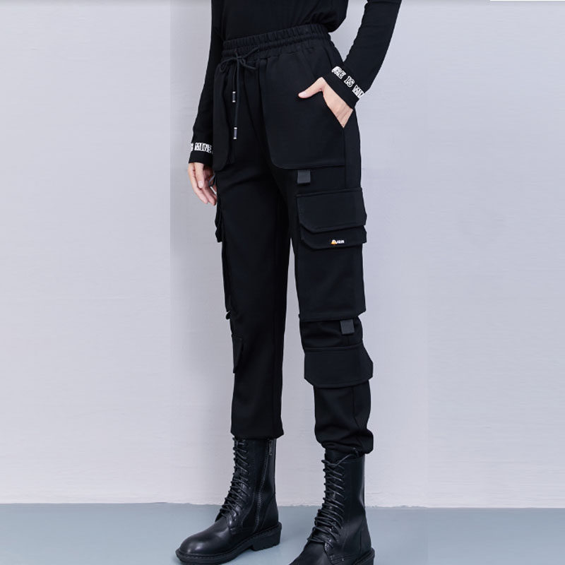 工装裤女加绒加厚新款宽松显瘦高腰哈伦裤束脚休闲裤气质百搭长裤,女装/女士精品,休闲裤,淘宝优惠券,粉丝福利购,淘宝优惠卷