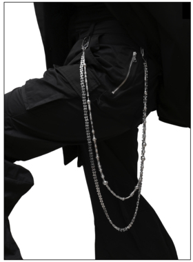 WACKYE 杨和苏TizzyT同款 原创设计潮流金属竹节裤链