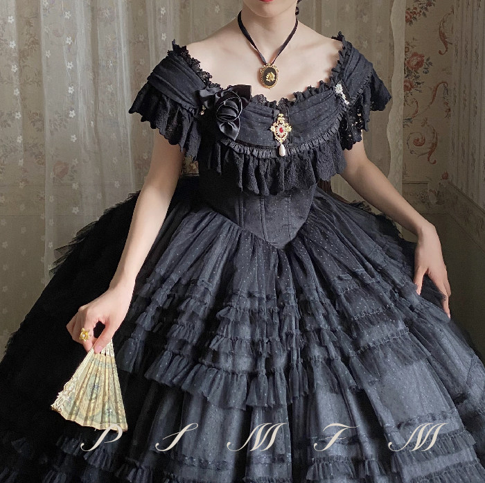 【PSMFM】售罄展示*冠冕交响曲*纯色lolita长裙复古宫廷油画感