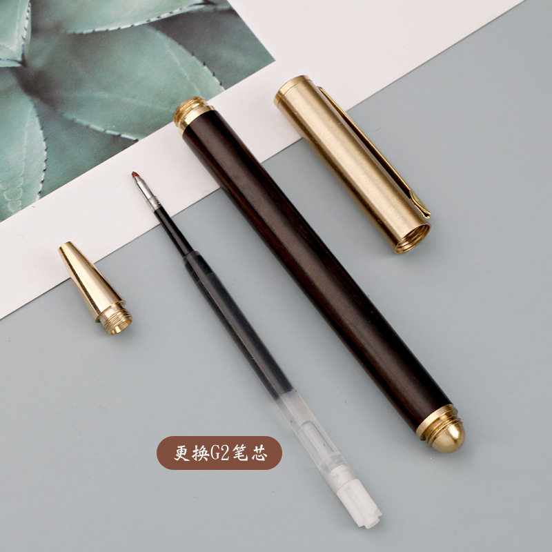 공장 직접 판매 황동 단단한 나무 펜 홀더 백단 서명 펜 도매 맞춤형 광고 로고 기업 홍보 작은 선물