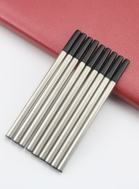 高档宝珠笔0.5mm金属通用按动笔芯书写顺滑签字笔黑色1.0蓝色批发