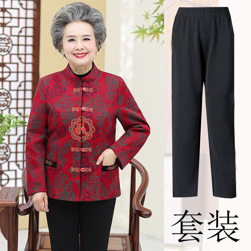 中老年唐装女士妈妈装60-70-80