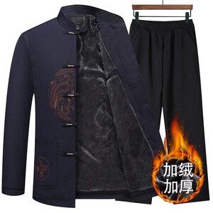 春秋季唐装男中老年套装外套中国风爸爸男装汉服老人夹克爷爷衣服