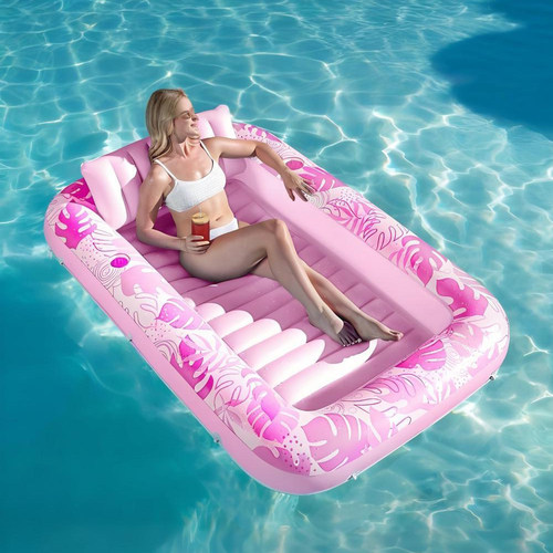 多功能水上充气浮床浮排漂浮躺椅草地水床气垫家庭游泳池