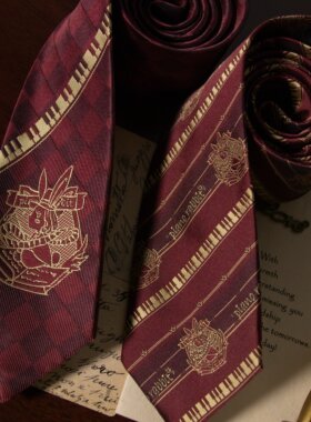 【潘特维拉】钢琴兔 jk/dk酒红色领带休闲复古学院风制服衬衫小物