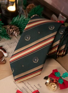 【潘特维拉】圣诞款领带jk/dk绿色原创手打日系制服衬衫情侣领结