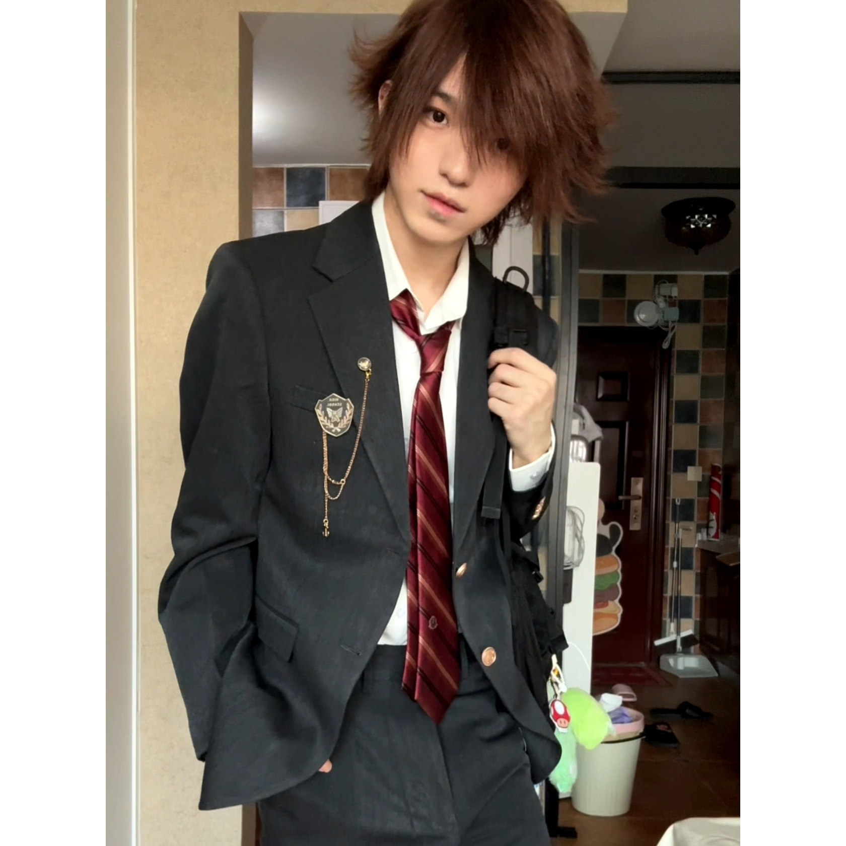 【潘特维拉】城北高校西服DK制服日系学院风学生黑色西装外套