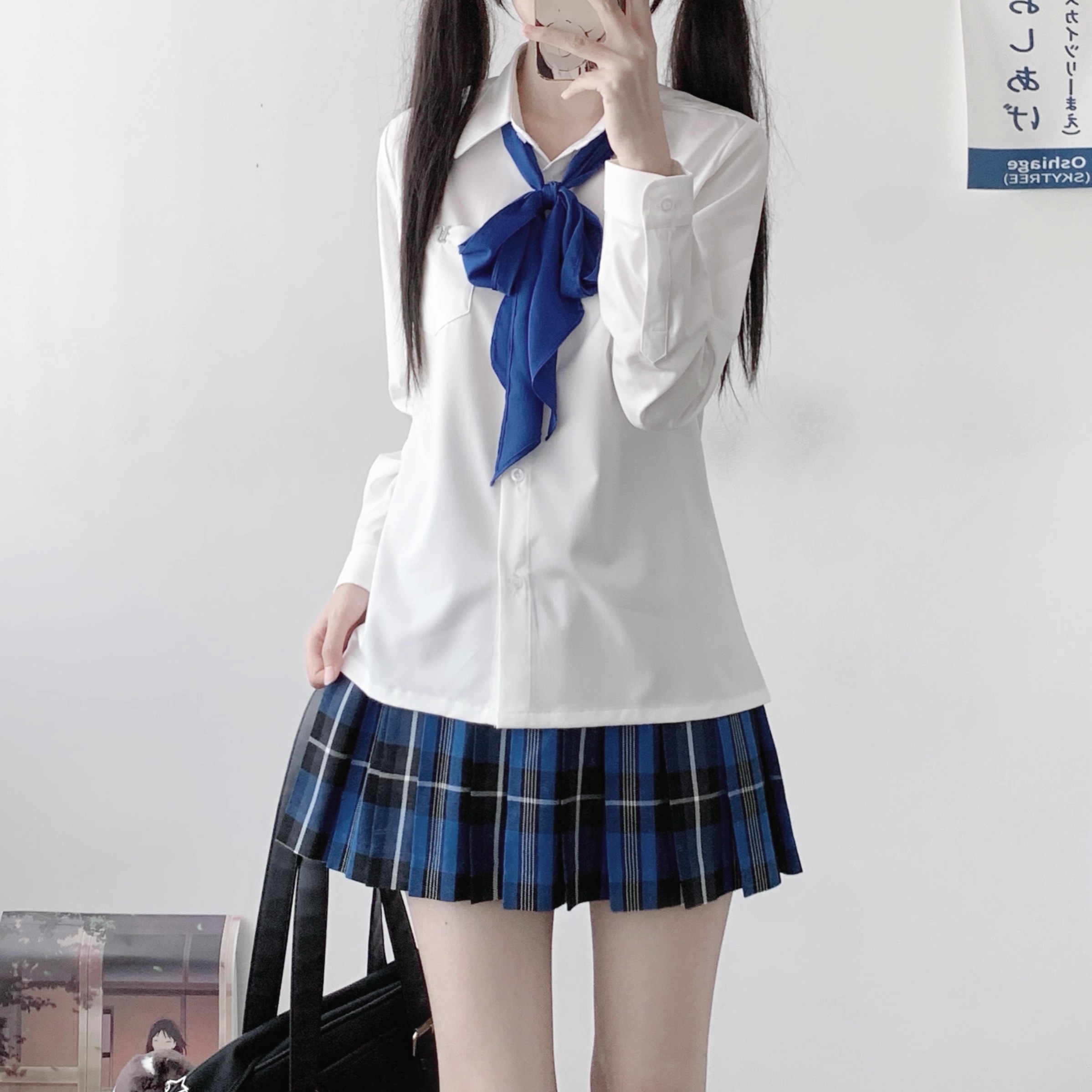 【潘特维拉】悠悠白衬衫女JK学院风校供感百搭日系宽松长袖衬衣