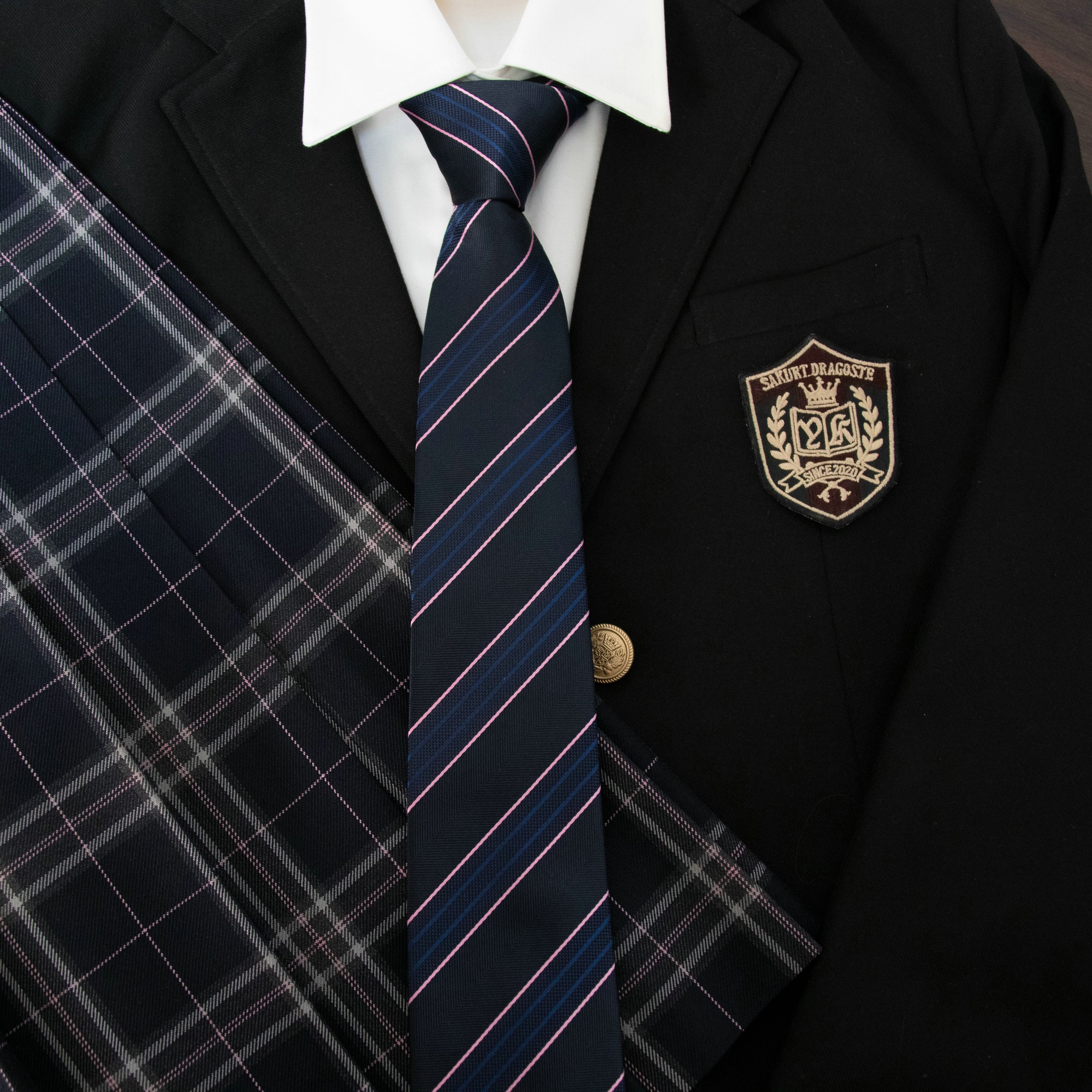 潘特维拉jkdk领带领结深色条纹