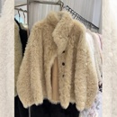 加厚毛茸茸皮草皮毛一体外套 新款 羊羔绒小个子秋冬韩版 外套女短款