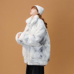 2025新款 獭兔毛宽松立领加厚保暖环保皮草外套女 毛毛外套女冬季