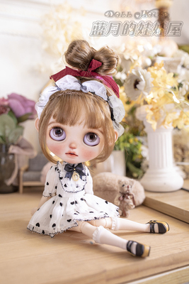 taobao agent [Blue Moon's Doll House] Little cloth doll clothing OB22-24blythe Xiaogong Little Gongju Sweet Bow Dress