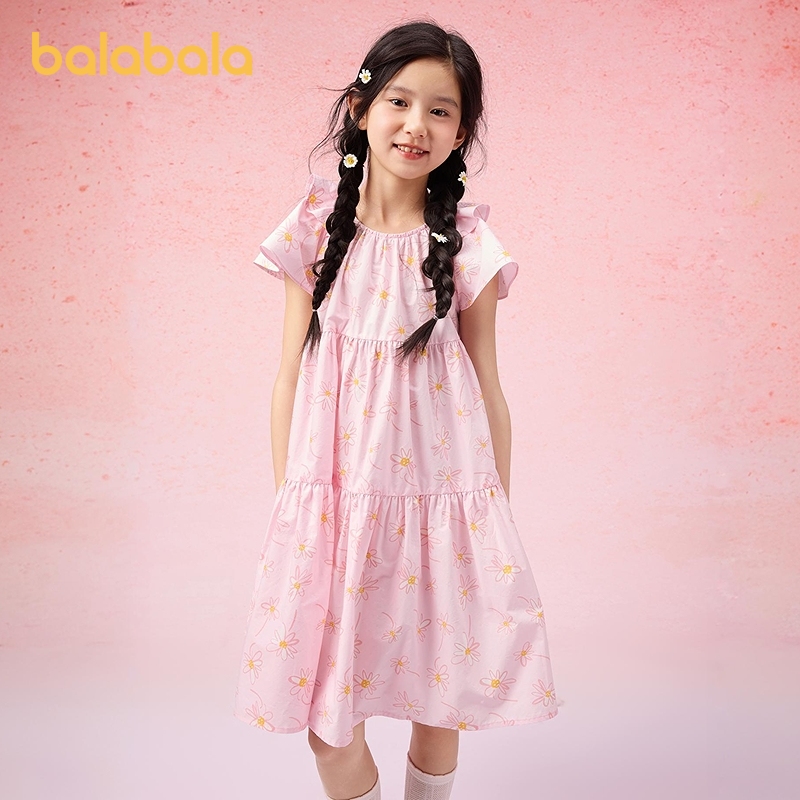 巴拉巴拉女童连衣裙2025新A字裙