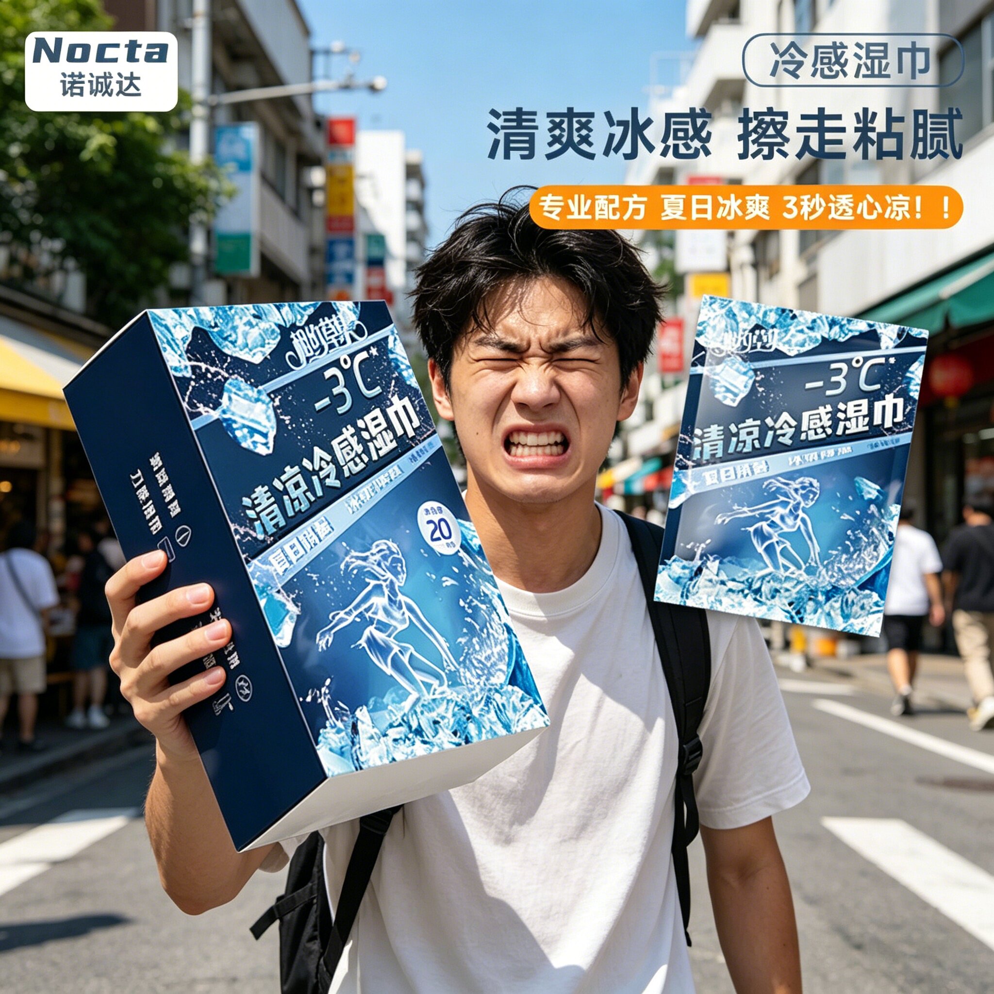 3秒冷感降温止汗便携清凉湿巾