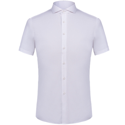 短袖温莎领一字白衬衣商务