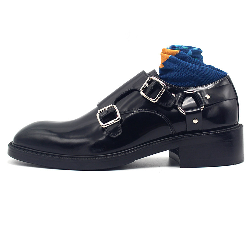 JINIWU吾倪季2025金属环孟克鞋扣搭牛皮正装皮鞋GVY家增高厚底鞋,流行男鞋,正装皮鞋,淘宝优惠券,粉丝福利购,淘宝优惠卷