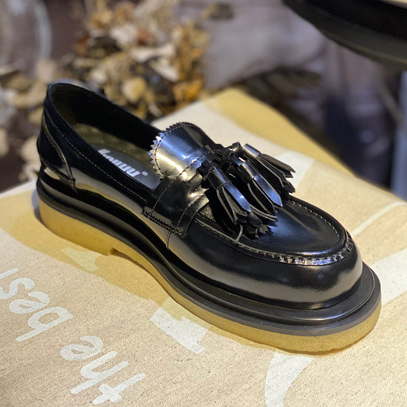 JINIWU吾倪季2025流苏馒头鞋 增高圆头乐福鞋 厚底懒人牛筋底男鞋,流行男鞋,乐福鞋（豆豆鞋）,淘宝优惠券,粉丝福利购,淘宝优惠卷