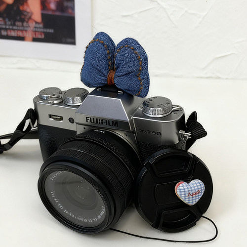 蓝色蝴蝶结热靴盖适用佳能6D70D80D90D200D富士XS20XM5索尼ZVE10