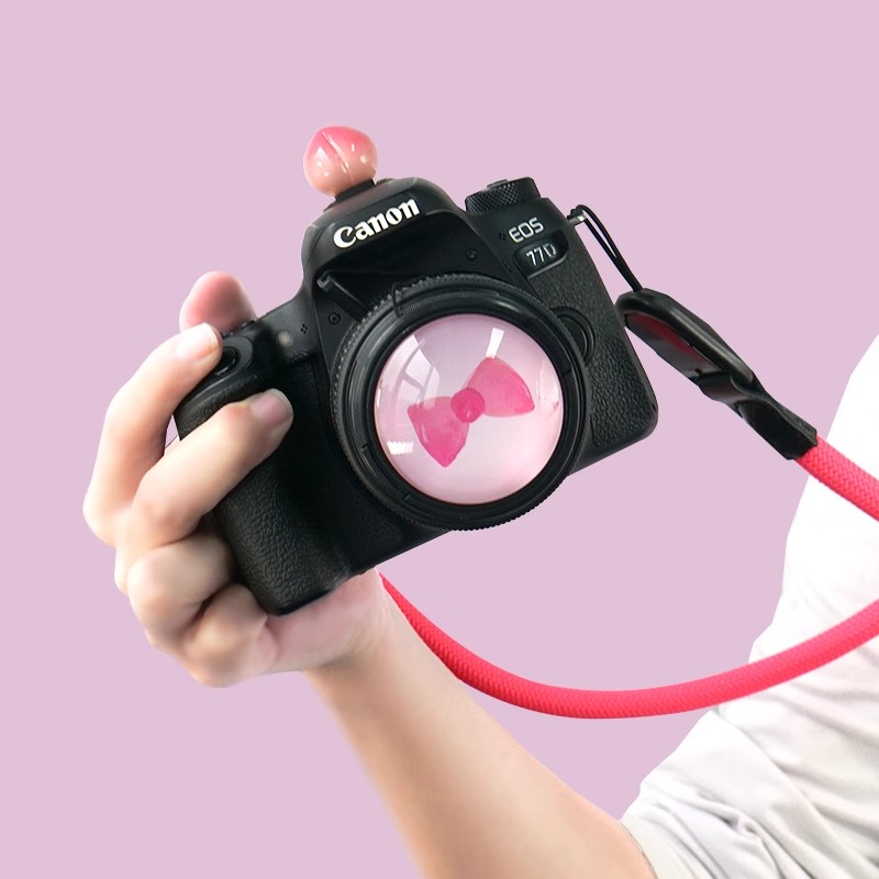 卡通镜头盖热靴盖适用索尼富士ZVE10微单6400相机55 1.8 49 67 82