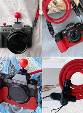 红色相机底座套适用富士XM5XT30XT45XS2010X100V索尼zve10a7c2R50