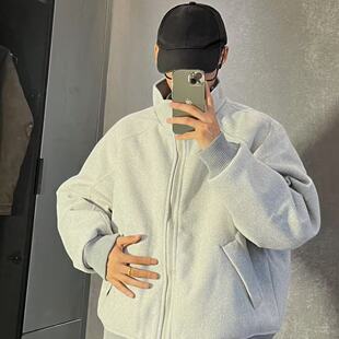 重头来过立领加棉加厚外套男秋冬季2026年新款美式纯色棉服夹克男