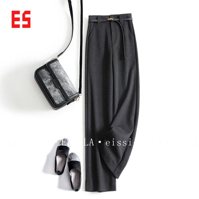 高腰休闲艾斯咔拉长裤百搭阔腿裤