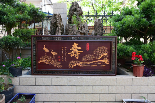 木雕雕刻老人祝寿贺寿寿匾寿字画百福长辈过生日扁开业牌匾百寿图