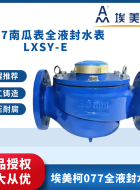 埃美柯077铁壳旋翼全液封LXSY法兰冷水表大肚子南瓜表DN80100 150