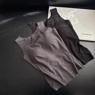 汐黛儿简约保暖背心女生内衣免穿文胸纯色吊带打底衣带胸垫上衣