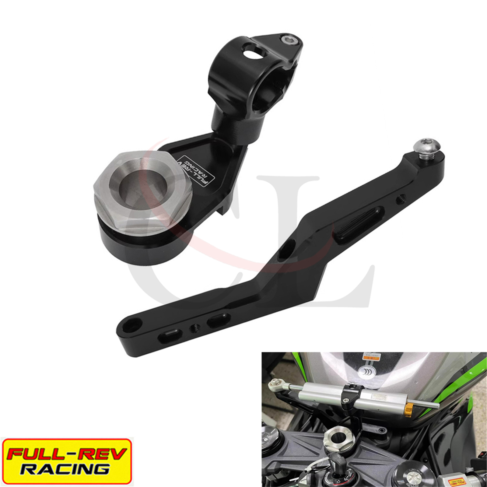 FULL-REV适用川崎 ZX6R 2009-2020 改装钛尺阻尼器防甩头固定支架