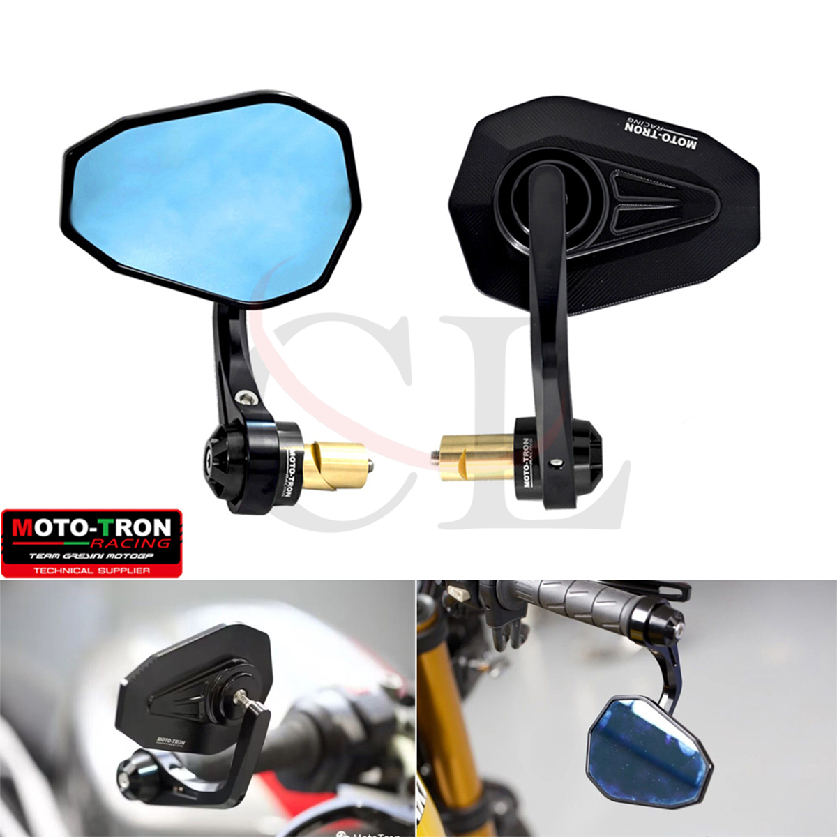 MOTO-TRON适用钱江赛600RS/赛800/凯越450RR/350RR改装手把后视镜