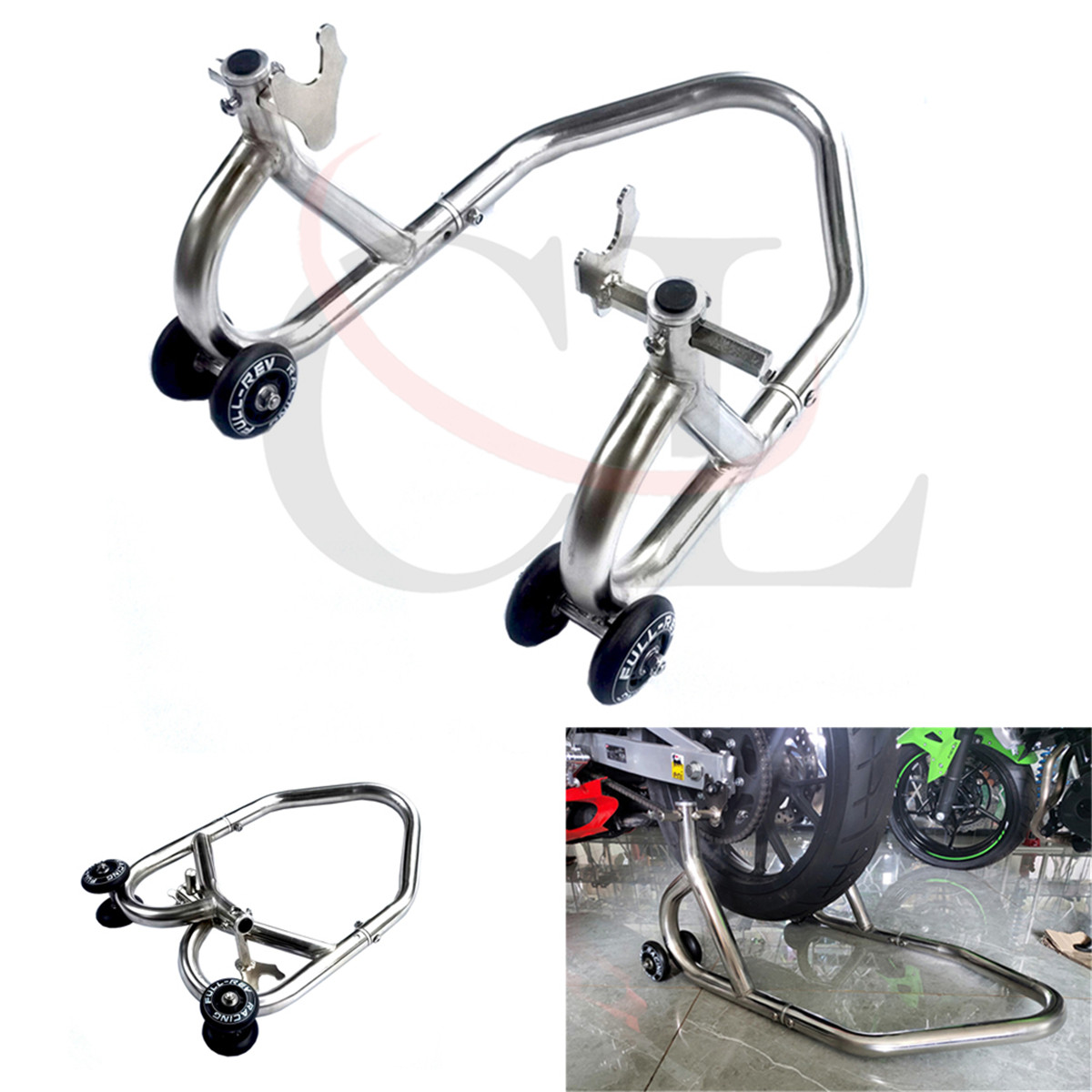 适用川崎Ninja400/Ninja650/Z400/Z650/Z900不锈钢可折叠后起车架
