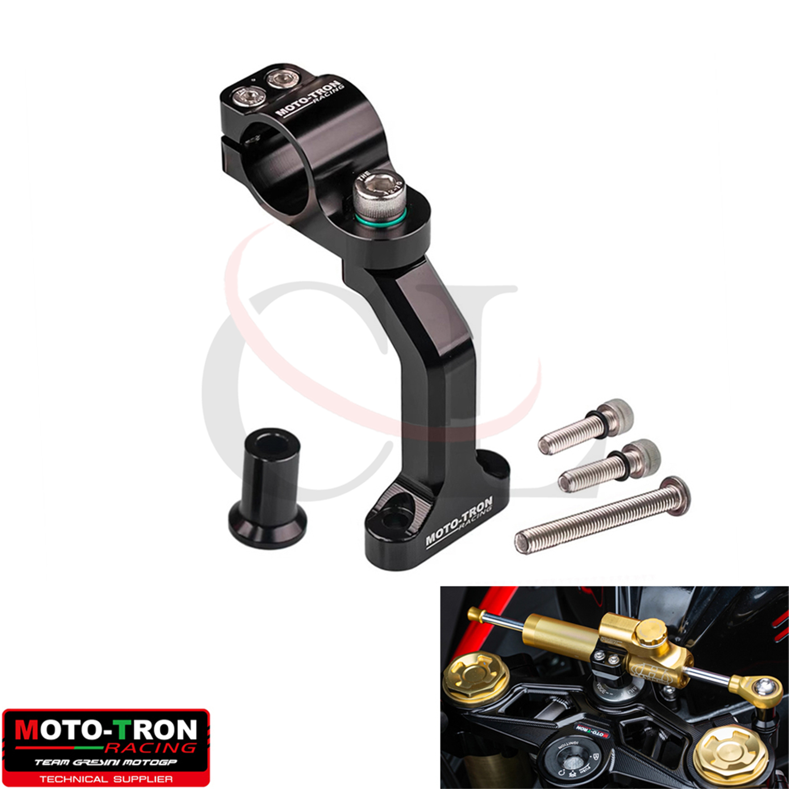 MOTO-TRON适用于无极RR660S 改装钛尺方向阻尼器防甩头固定支架