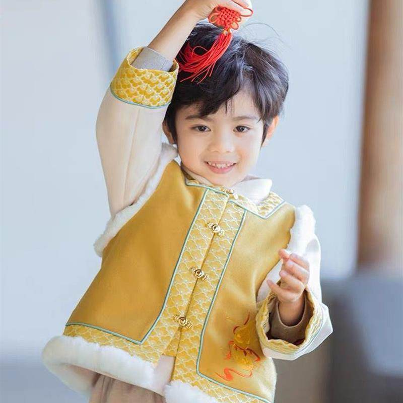 民族风儿童汉服男童拜年服喜庆过年服套装加厚少爷服古装演出服,童装/婴儿装/亲子装,汉服,淘宝优惠券,粉丝福利购,淘宝优惠卷