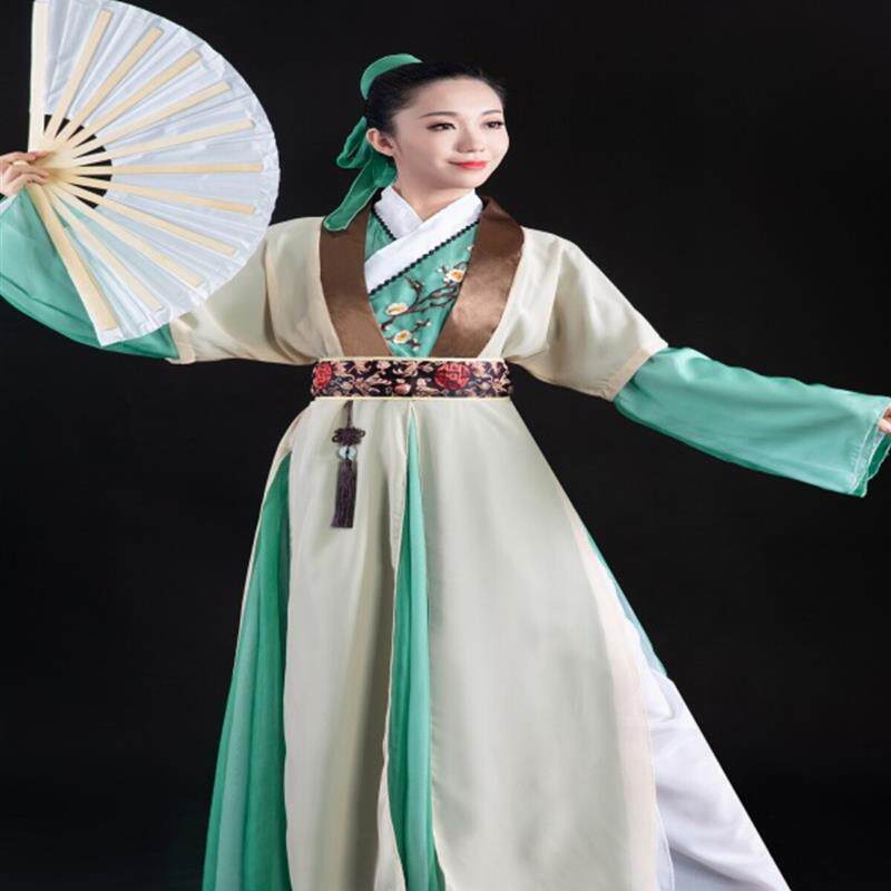 纸扇书生舞蹈服装莲花奖群舞扇子表演服装书生表演服装文人皇后嘉