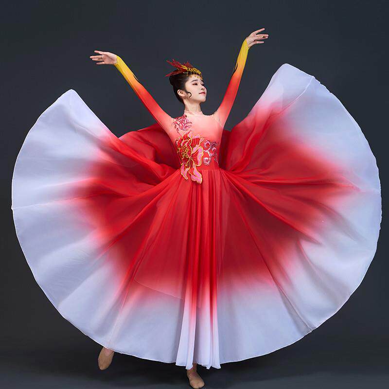 开场舞大摆裙演出服女大气万疆舞蹈服饰现代舞台洋装歌伴舞长裙
