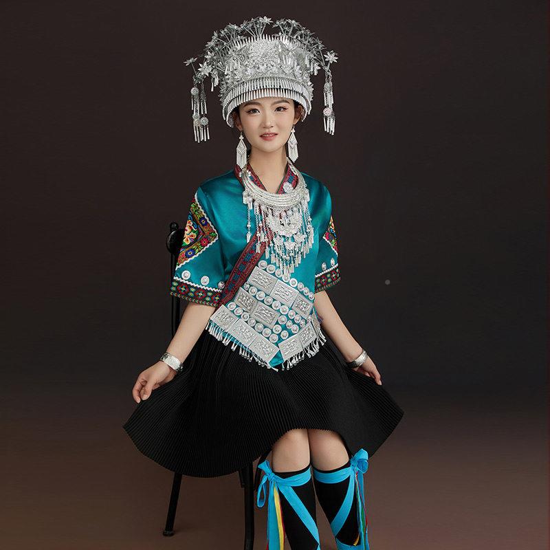 苗族服装成女少数民族舞传统服饰贵州云南FPT苗寨旅拍演出服蹈套