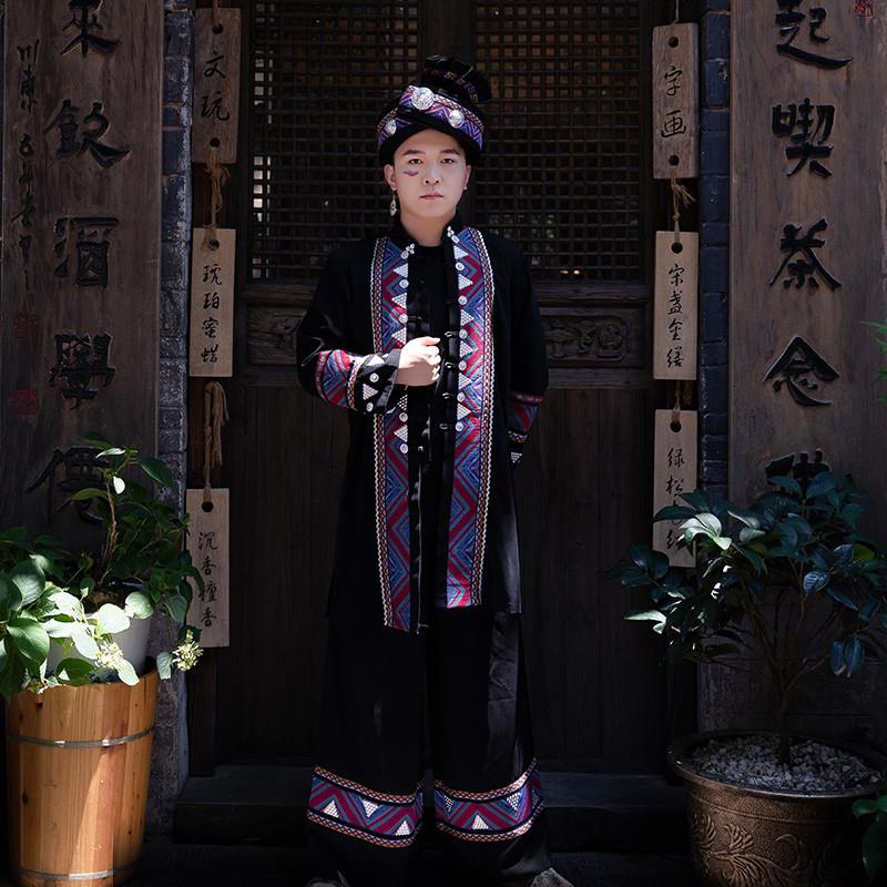 传统苗族服装男少数民族成人苗寨男士服装凤凰古城旅拍演出套装新