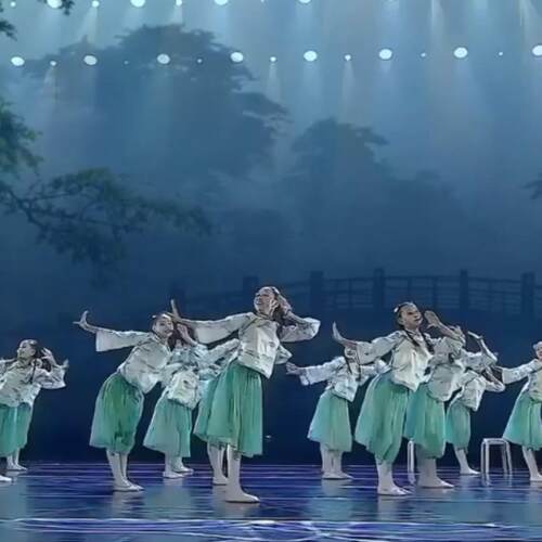 新款少儿古典舞江南剧目群舞滴答滴答青山如画中国风女表演演出服