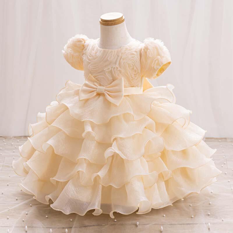 女童礼服儿童公主裙蓬蓬裙花童婚纱生日晚礼服连衣裙演出服蛋糕裙