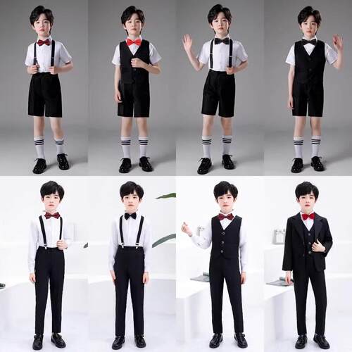 男童背带裤演出服男孩小学生合唱团朗诵幼儿园毕业典礼表演服装