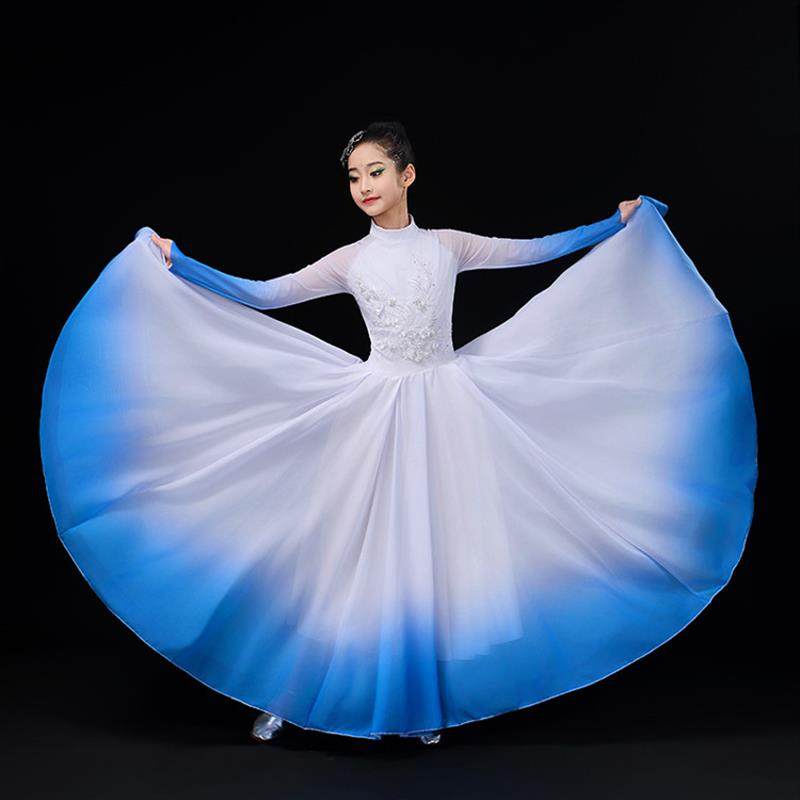 儿童开场舞大摆裙歌伴舞古典舞现代舞飘逸表演服伞舞扇子舞舞台装,童装/婴儿装/亲子装,儿童演出服,淘宝优惠券,粉丝福利购,淘宝优惠卷