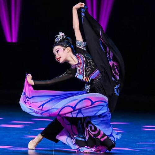 儿童演出服蝴舞服中国幼儿成人舞台艺THH蝶考舞剧目独舞蹈彝族表