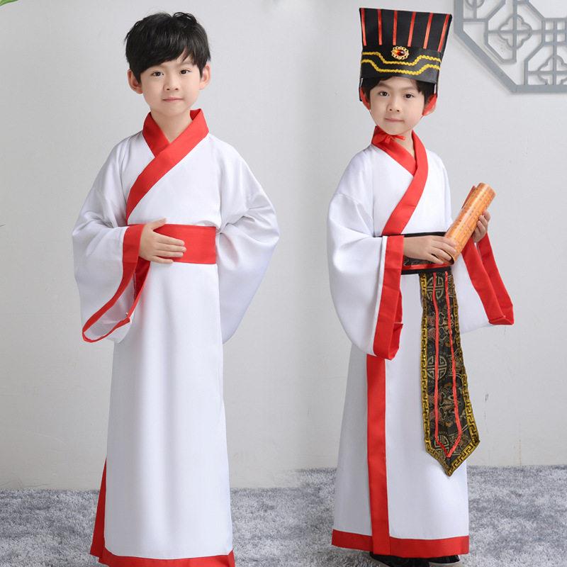 幼09-13儿童古装汉服相男童小男孩古老演师衣服大臣丞官服表出代
